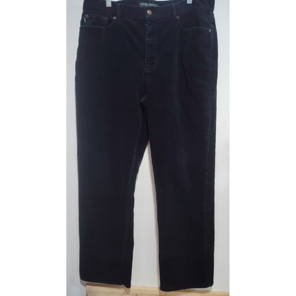 Lauren Jeans Co Ralph Lauren Women Navy Blue Corduroy Pants Size 16 Highrise